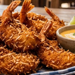 camarones empanizados al coco, 500 grs